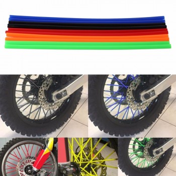 Car-Styling 72 pcs Universal Motocross Wheel Rim Spoke Cover Off Road Motorcycle Skins Wraps Kit