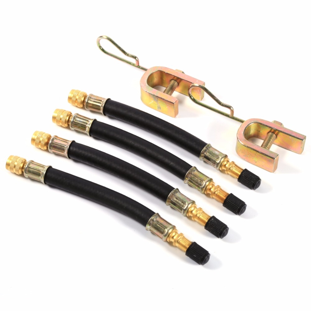 4x 140mm Flexible Tyre Valve ExtensionTire Wheel Truck Transit Adaptor + Clamps 100% Brand New
