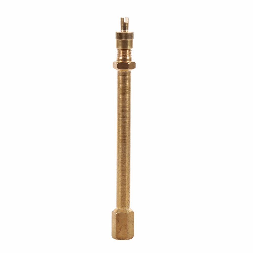 Brass Auto Tire Valve Stem Extension Pole Caps Extender Straight Bore 100 mm Tire Valve Extension Brass Tire Valve Extension