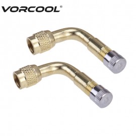 VORCOOL 2Pcs 90 Degree Brass Air Tyre Valve Schrader Valve Stem with Extension Adapter for Car Truck Motorcycle Motor
