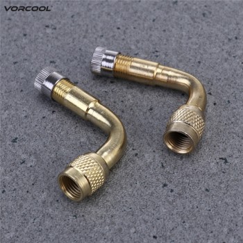 VORCOOL 2Pcs 90 Degree Brass Air Tyre Valve Schrader Valve Stem with Extension Adapter for Car Truck Motorcycle Motor