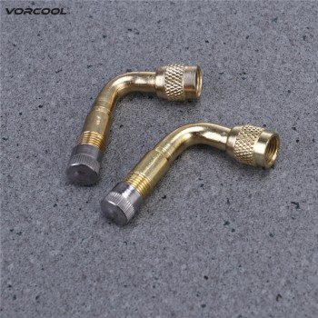 VORCOOL 2Pcs 90 Degree Brass Air Tyre Valve Schrader Valve Stem with Extension Adapter for Car Truck Motorcycle Motor