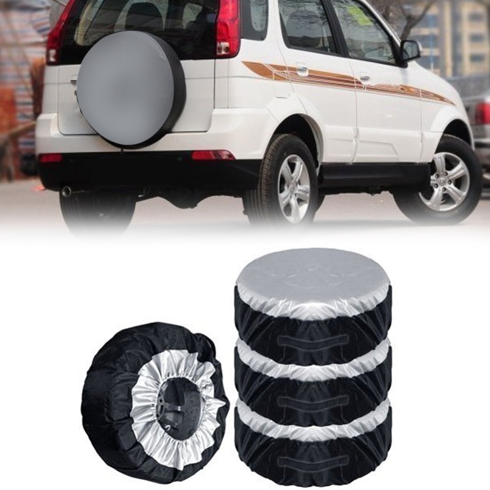 1PCS Tire Cover Case Car Spare Tire Cover Storage Bags Carry Tote Polyester Tire For Cars Wheel Protection Covers 4 Season