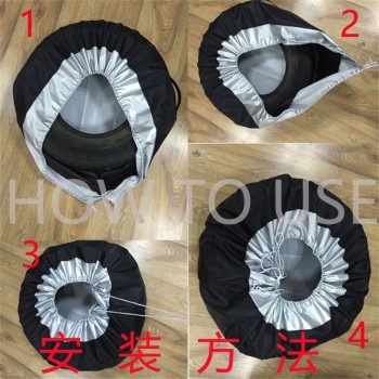 1PCS Tire Cover Case Car Spare Tire Cover Storage Bags Carry Tote Polyester Tire For Cars Wheel Protection Covers 4 Season