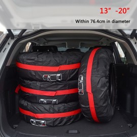 4Pcs/Lot Car Spare Tire Cover Case Polyester Auto Wheel Tires Storage Bags Vehicle Tyre Accessories Dust-proof Protector