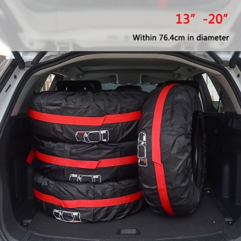 4Pcs/Lot Car Spare Tire Cover Case Polyester Auto Wheel Tires Storage Bags Vehicle Tyre Accessories Dust-proof Protector