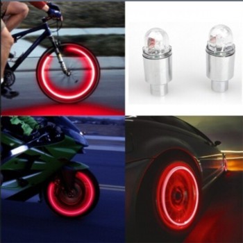2PCS Car Auto Accessories Bike Supplies Neon Blue Strobe LED Tire Valve Caps araba aksesuar Dropship wholesale