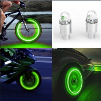 2PCS Car Auto Accessories Bike Supplies Neon Blue Strobe LED Tire Valve Caps araba aksesuar Dropship wholesale