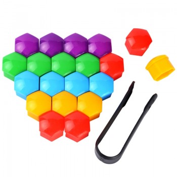 20pcs 17mm Car Auto Hub Screw Cover Tire Wheel Screw Bolts Nut Caps Wheel Nut Bolt Head Cover Cap Hub Screw Protector