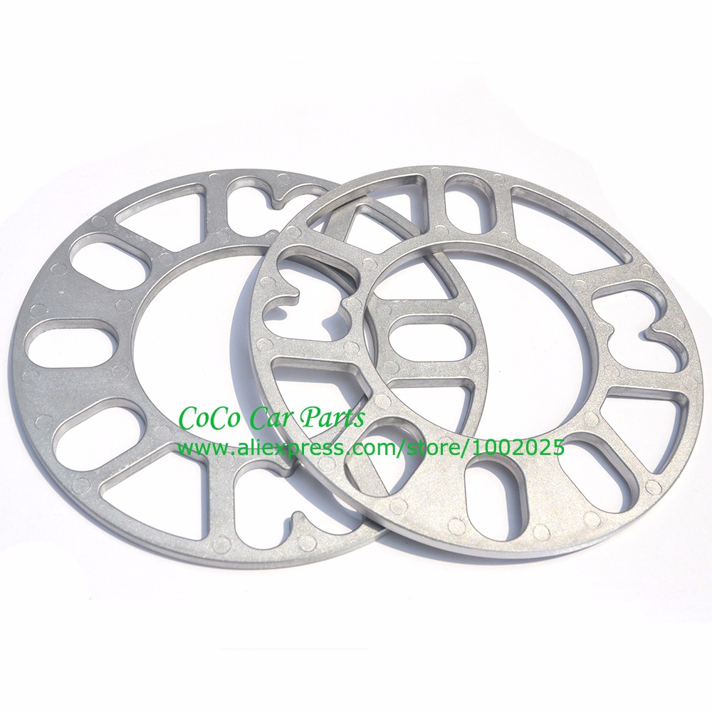 2PCS Universal Alloy Aluminum Wheel Spacer Shims Plate 4 5 STUD 3mm 5mm 8mm 10mm FIT 4x100 4x114.3 5x100 5x108 5x114.3 5x120