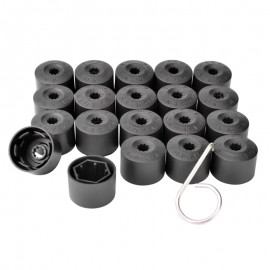 Tire Repair 20Pcs x Black Wheel Nut Bolt Protection Cover Cap 17mm For VW Passat Jetta Polo Golf MK4 Passat Audi Beetle Hub