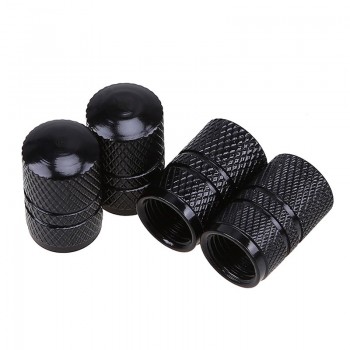 POSSBAY 4x Aluminum Dark Grey Valve Caps Car Wheel Air Valve Universal Truck Bike Motor Dustproof Cap Tyre Wheel Stem Air Valve