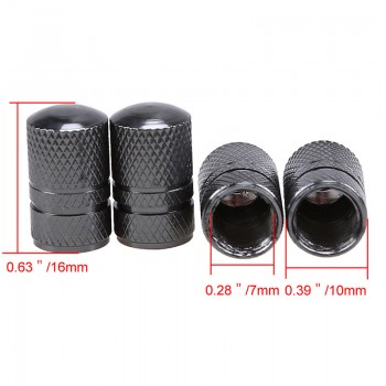 POSSBAY 4x Aluminum Dark Grey Valve Caps Car Wheel Air Valve Universal Truck Bike Motor Dustproof Cap Tyre Wheel Stem Air Valve