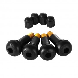 4Pcs/set TR413 Tubeless Car Wheel Tire Valve Stems with Caps  Black Tyre Rubber Valves With Dust Caps