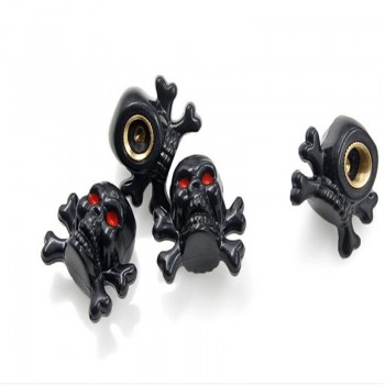 4Pcs/Lot Car  Wheel Tyre Tire Stem Rims Air Valve Cap Anti-Dust Covers For Skeleton Skull Cars Motorcycle Bikes Tire caps