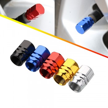 4pcs Auto Bicycle Car Tire Valve Caps Tyre Wheel Hexagonal Ventile Air Valve Stems Cover Dustproof Tire Accessories