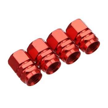 4pcs Auto Bicycle Car Tire Valve Caps Tyre Wheel Hexagonal Ventile Air Valve Stems Cover Dustproof Tire Accessories