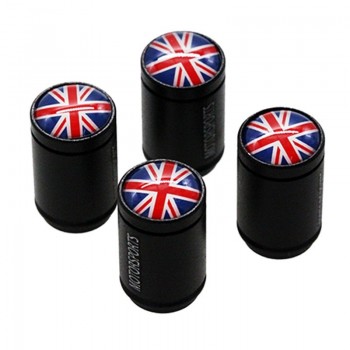 HAUSNN 4Pcs/Set Car Accessories Valve Caps UK England Flag Logo for Jaguar MINI Land Rover Smart Tire Stem Covers Car Styling