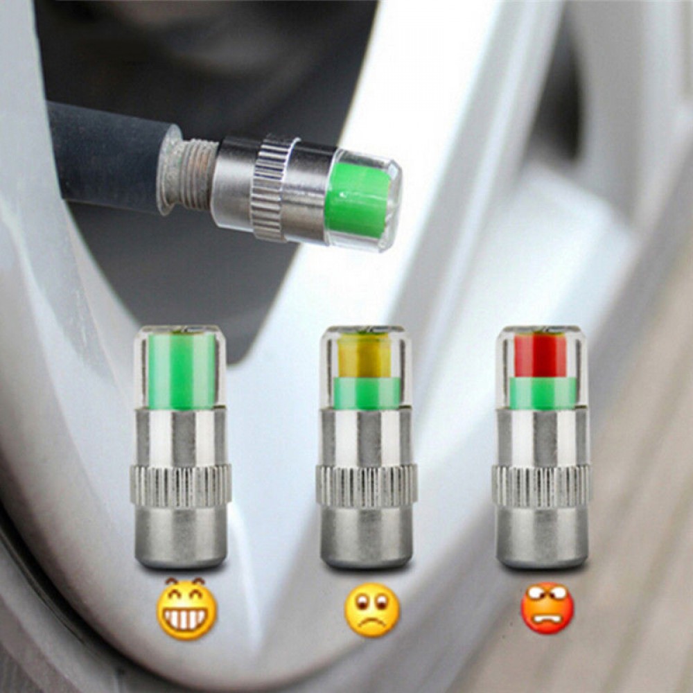 4X Tyre Tire Pressure Gauge Indicator Alert Auto Car Styling Car Accessories For Car Scooter Motorcycle Camping Not for motos