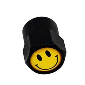 HAUSNN Smile Smiling Face Logo Valve Caps Car Wheel Tires Accessories Stems Covers Auto Styling For Mazda Nissan Honda VW BMW