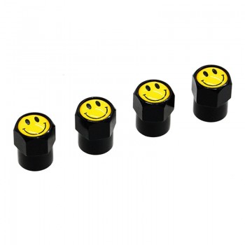 HAUSNN Smile Smiling Face Logo Valve Caps Car Wheel Tires Accessories Stems Covers Auto Styling For Mazda Nissan Honda VW BMW