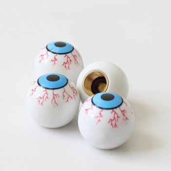New 4Pcs/Lot Creative Bike Accessories Eye Ball Pattern Auto Wheel Valve Air Stem Cap Cover Tire Screw Dust Plug for Car Truck