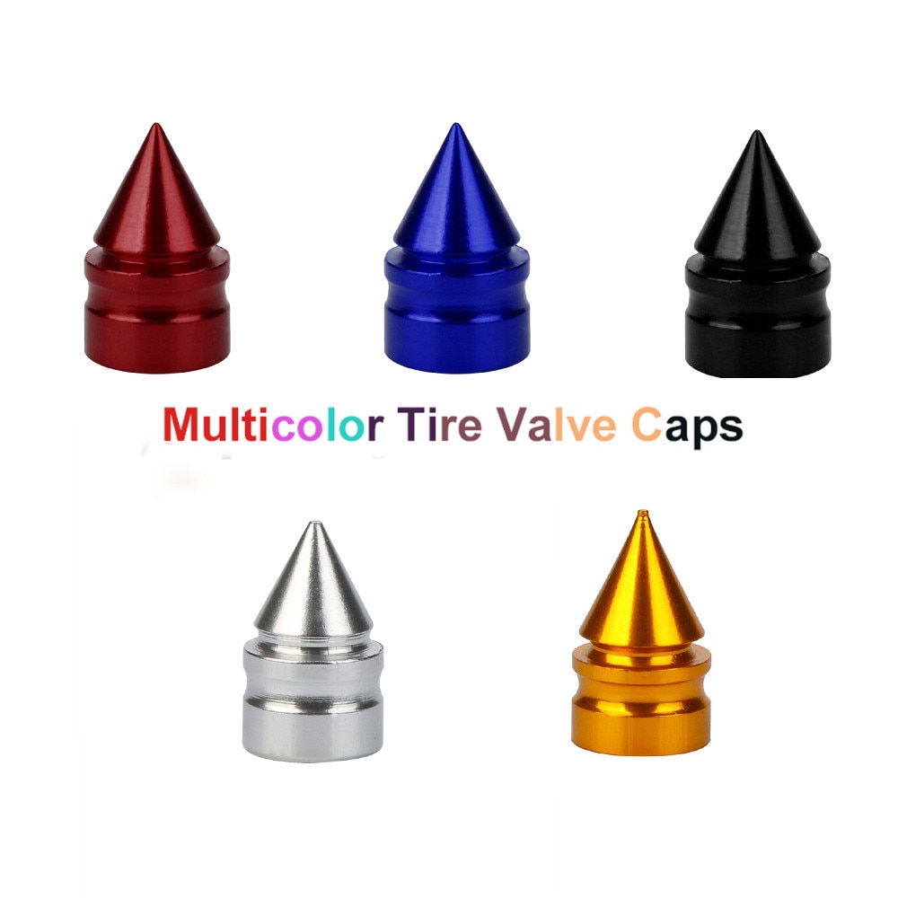 4x Aluminum Bullet  Car Truck Air Port Cover Tire Cone Rim Valve Wheel Stem Caps