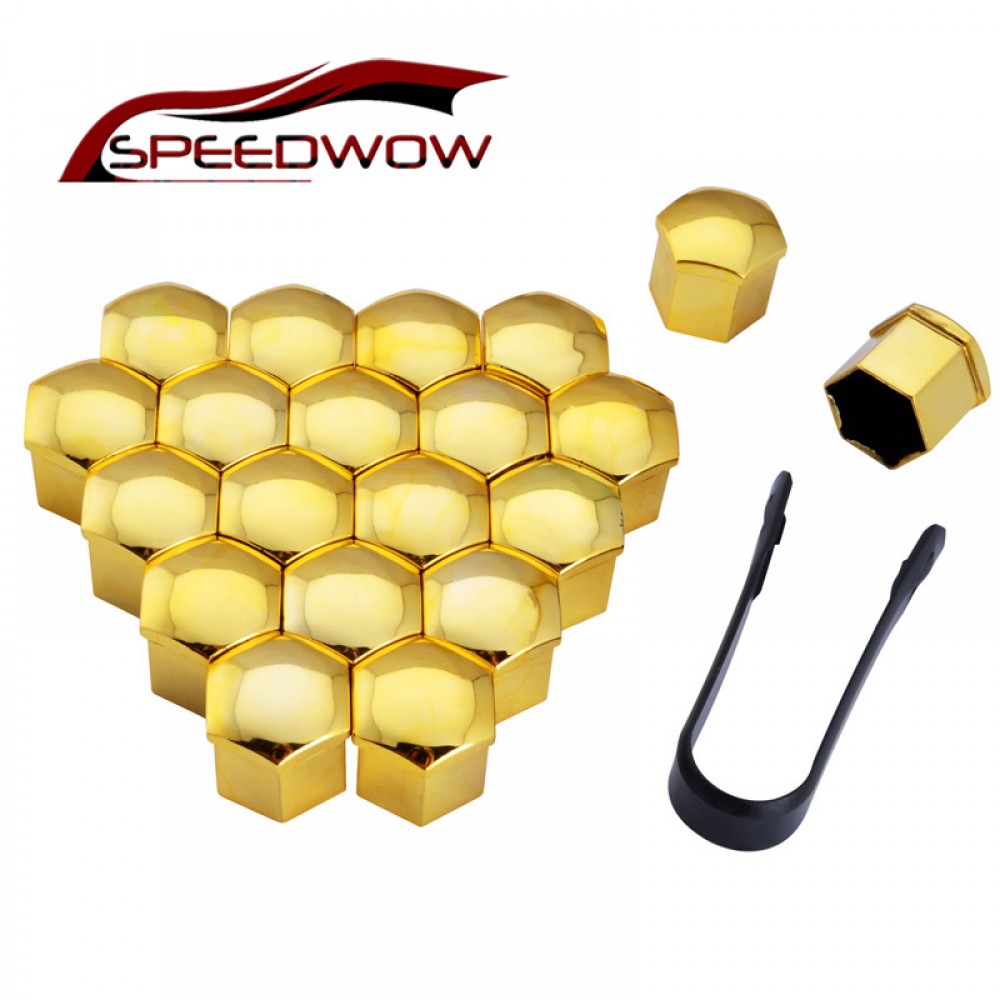 SPEEDWOW 20pcs 19mm Wheel Screw Bolts Nut Caps Tyre Wheel Hub Covers Dust Proof Auto Hub Screw Cover Hub Screw Protector