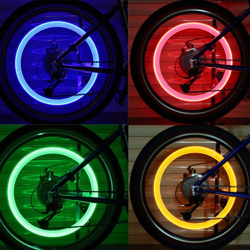 2Pcs Car Bike Bicycle Tire Wheel Valve Led Light Bike Wheel Spoke Lights CSL2017