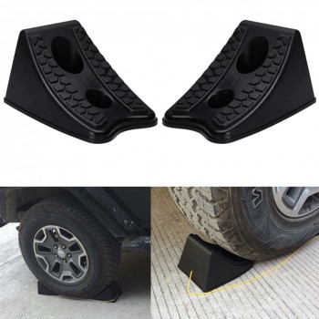 Black Car Stoppers Tire Parking Anti-skid Wheel Chocks Reverse Pad Plastic Heavy Duty Locator Truck