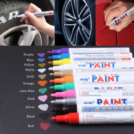 Colors Auto Zhongbai Sp110 Paint Pen Korea DIY Album Black Card Metal Pen Touch Up Tire Lacquer Permanent Oil Marker Pen