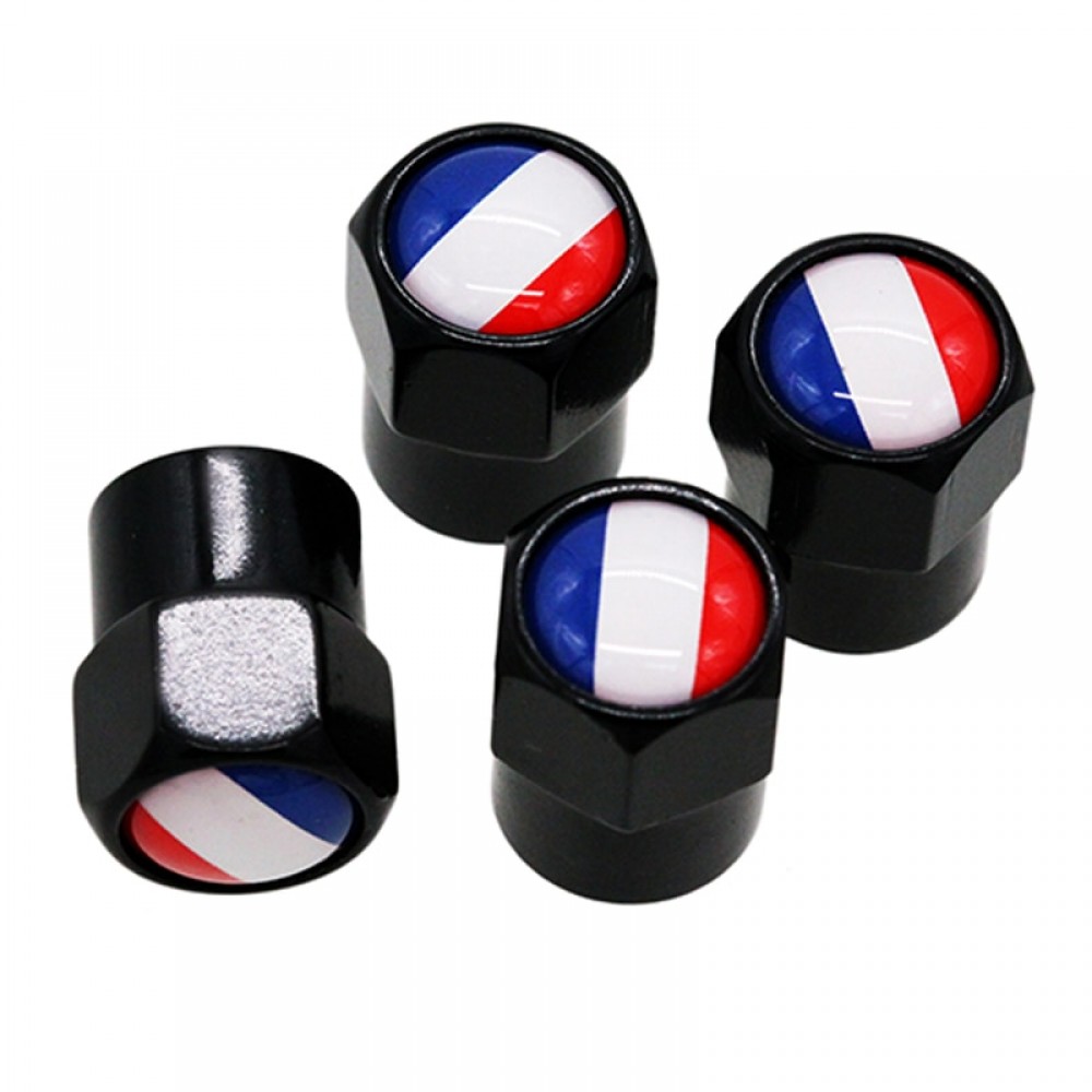 HAUSNN 4Pcs/Pack Car Accessories France Flag Logo Sticker Wheel Tire Valve Caps Stem Covers Auto Styling For Peugeot Citroen