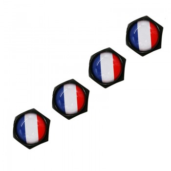 HAUSNN 4Pcs/Pack Car Accessories France Flag Logo Sticker Wheel Tire Valve Caps Stem Covers Auto Styling For Peugeot Citroen