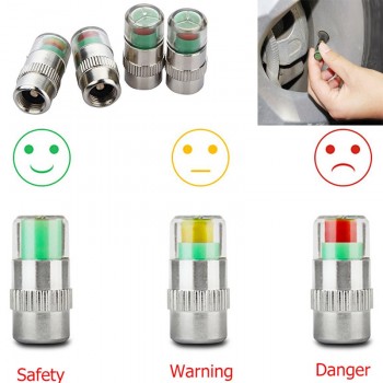 4pcs Tire Pressure Detecting Caps Visible Car Accessories Monitor Indicator