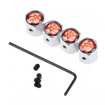POSSBAY Universal Car Wheel Tyre Valve Stems Caps Motorcycle Tire Air Valve Stem Silver Metal Anti-theft Dust Covers