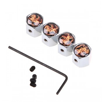 POSSBAY Universal Car Wheel Tyre Valve Stems Caps Motorcycle Tire Air Valve Stem Silver Metal Anti-theft Dust Covers