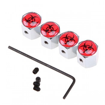 POSSBAY Universal Car Wheel Tyre Valve Stems Caps Motorcycle Tire Air Valve Stem Silver Metal Anti-theft Dust Covers