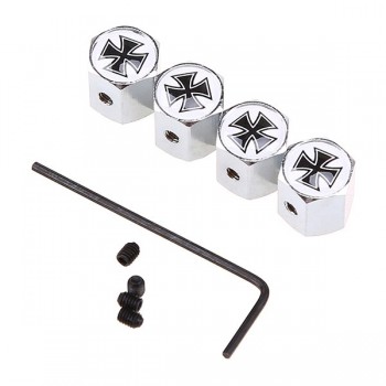 POSSBAY Universal Car Wheel Tyre Valve Stems Caps Motorcycle Tire Air Valve Stem Silver Metal Anti-theft Dust Covers