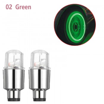 Bostar 2Pcs Super Power Lights Tire Lamp Muiticolor Auto Motorcycle Bike Accessories Neon Strobe LED Tire Valve Caps #281366