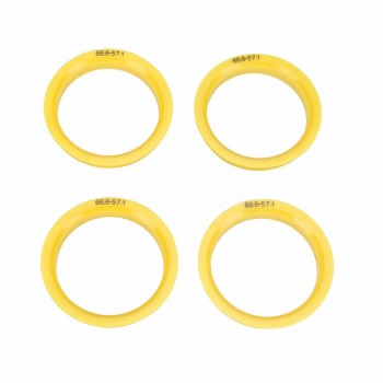 4Pcs 66.6-57.1mm Yellow Plastic Wheel Hub Centric Rings For Audi Skoda Wheel Rim Parts Car Accessories
