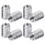8pcs Tire Stem Valve Caps Aluminium Car Dustproof Caps Tire Wheel Stem Air Valve Caps (Silver)