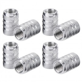 8pcs Tire Stem Valve Caps Aluminium Car Dustproof Caps Tire Wheel Stem Air Valve Caps (Silver)