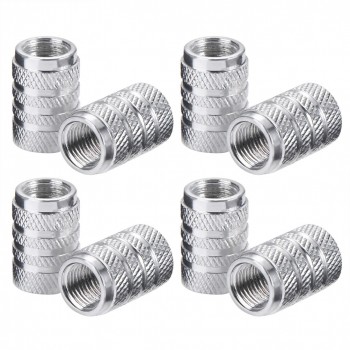 8pcs Tire Stem Valve Caps Aluminium Car Dustproof Caps Tire Wheel Stem Air Valve Caps (Silver)