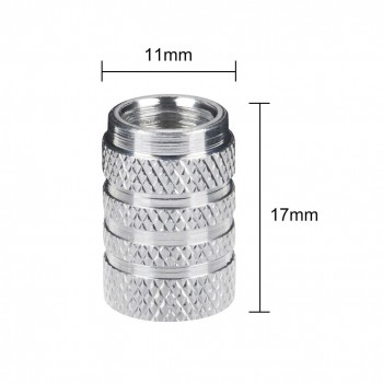 8pcs Tire Stem Valve Caps Aluminium Car Dustproof Caps Tire Wheel Stem Air Valve Caps (Silver)
