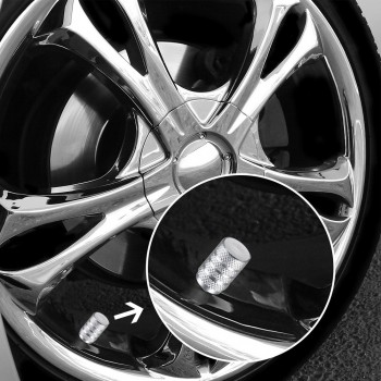 8pcs Tire Stem Valve Caps Aluminium Car Dustproof Caps Tire Wheel Stem Air Valve Caps (Silver)