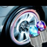 Decors Vehicle Tire Light Auto Accessories Bike Supplies Neon Blue Strobe LED Tire Valve Caps-2PC MR