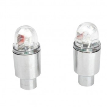 Decors Vehicle Tire Light Auto Accessories Bike Supplies Neon Blue Strobe LED Tire Valve Caps-2PC MR