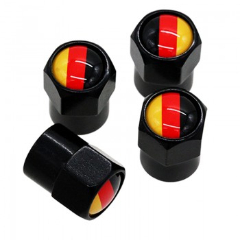 HAUSNN 4Pcs/Pack Car Accessories Wheel Tire Valve Caps Stem Covers Auto Styling National Flag Logo Stickers For VW Audi Benz