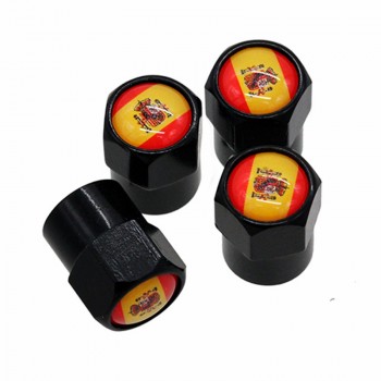 HAUSNN 4Pcs/Pack Car Accessories Wheel Tire Valve Caps Stem Covers Auto Styling National Flag Logo Stickers For VW Audi Benz