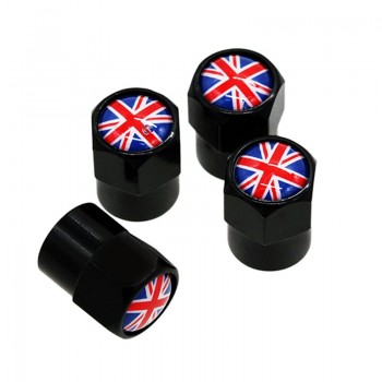 HAUSNN 4Pcs/Pack Car Accessories Wheel Tire Valve Caps Stem Covers Auto Styling National Flag Logo Stickers For VW Audi Benz